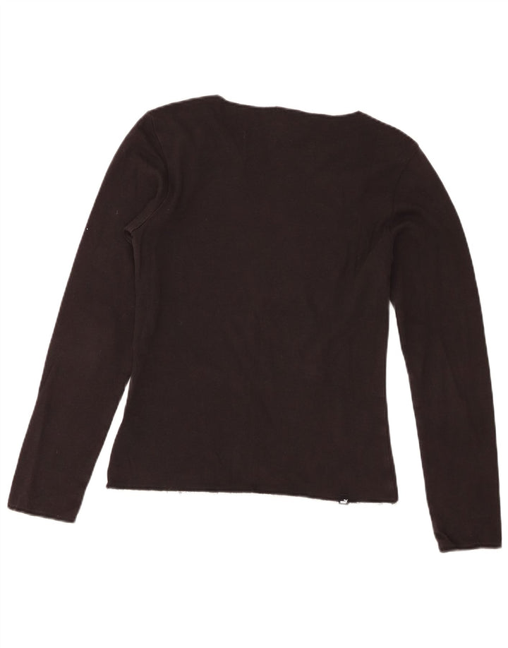 Puma Mulher Graphic Top Manga Longa UK 10 Pequeno Preto