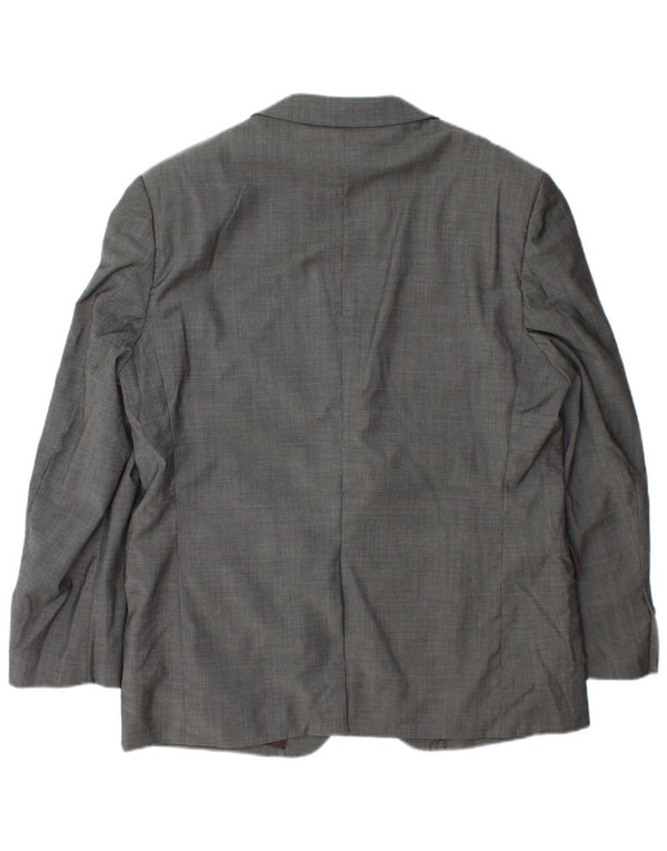 Jaqueta blazer masculina de 3 botões Marks & Spencer Reino Unido 42 grande lã cinza