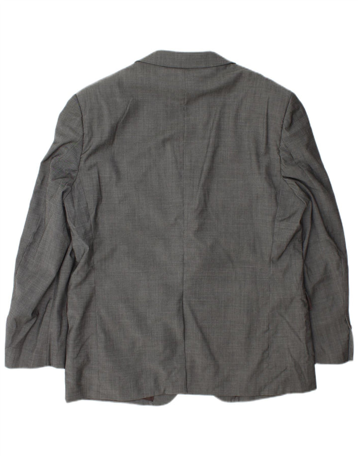Jaqueta blazer masculina de 3 botões Marks & Spencer Reino Unido 42 grande lã cinza