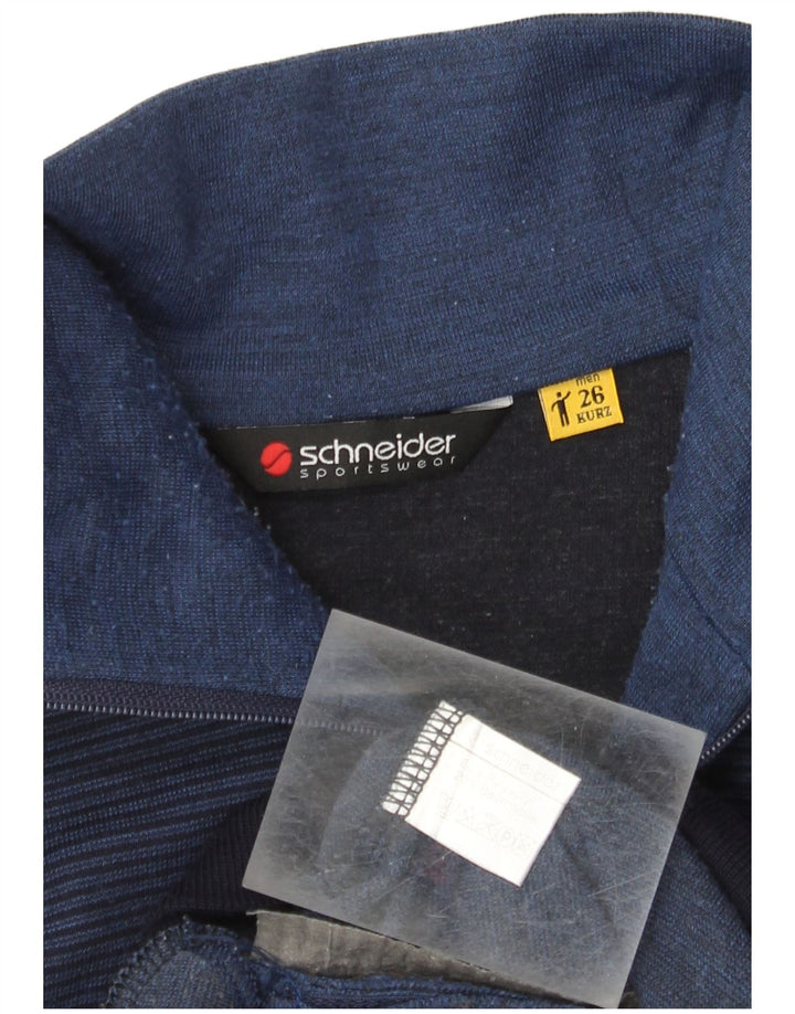 Suéter cardigã masculino Schneider médio azul marinho colorblock poliacrílico