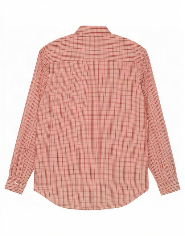 Camisa masculina Timberland médio xadrez vermelho algodão
