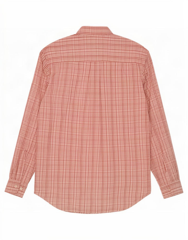 Camisa masculina Timberland médio xadrez vermelho algodão