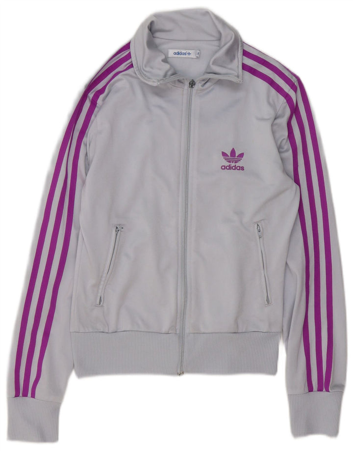 Adidas Womens Tracksuit Top Jacket EU 34 XS Cinza Poliéster
