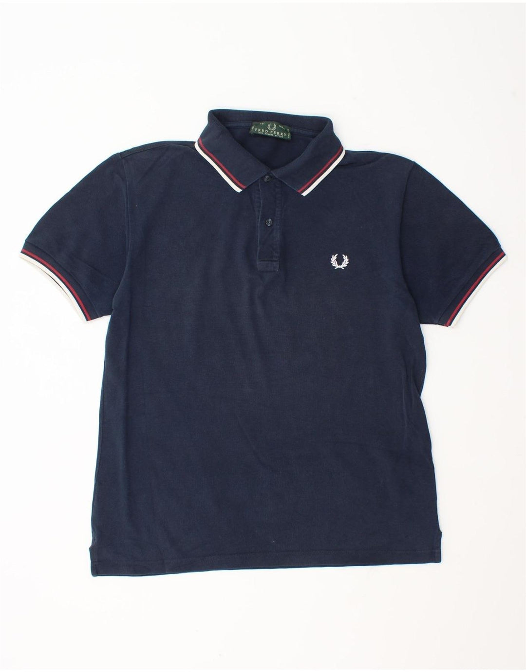 Camisa polo masculina Fred Perry médio algodão azul marinho