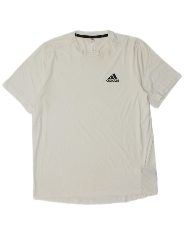 Adidas Mens Aeroready Camiseta Top Médio Poliéster Branco