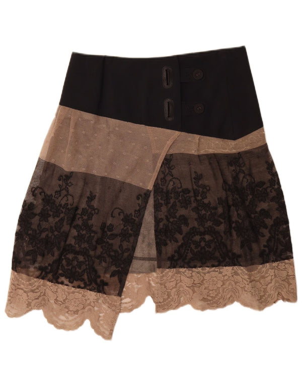 Saia feminina Sportalm EU 36 pequena W30 marrom floral poliéster