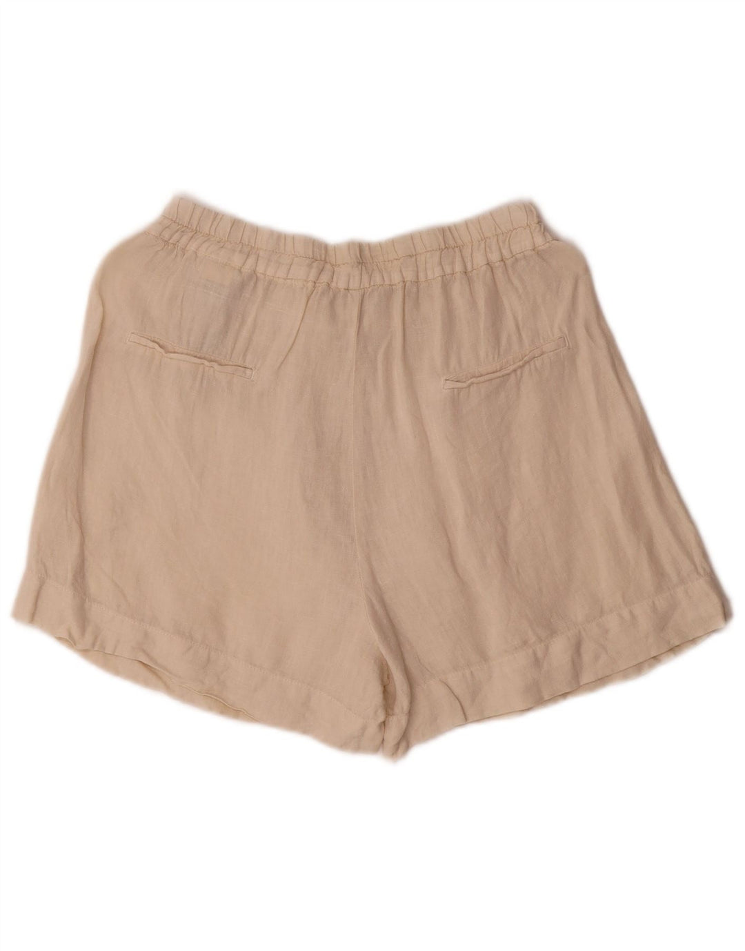 Zara Shorts feminino casual médio W28 linho branco