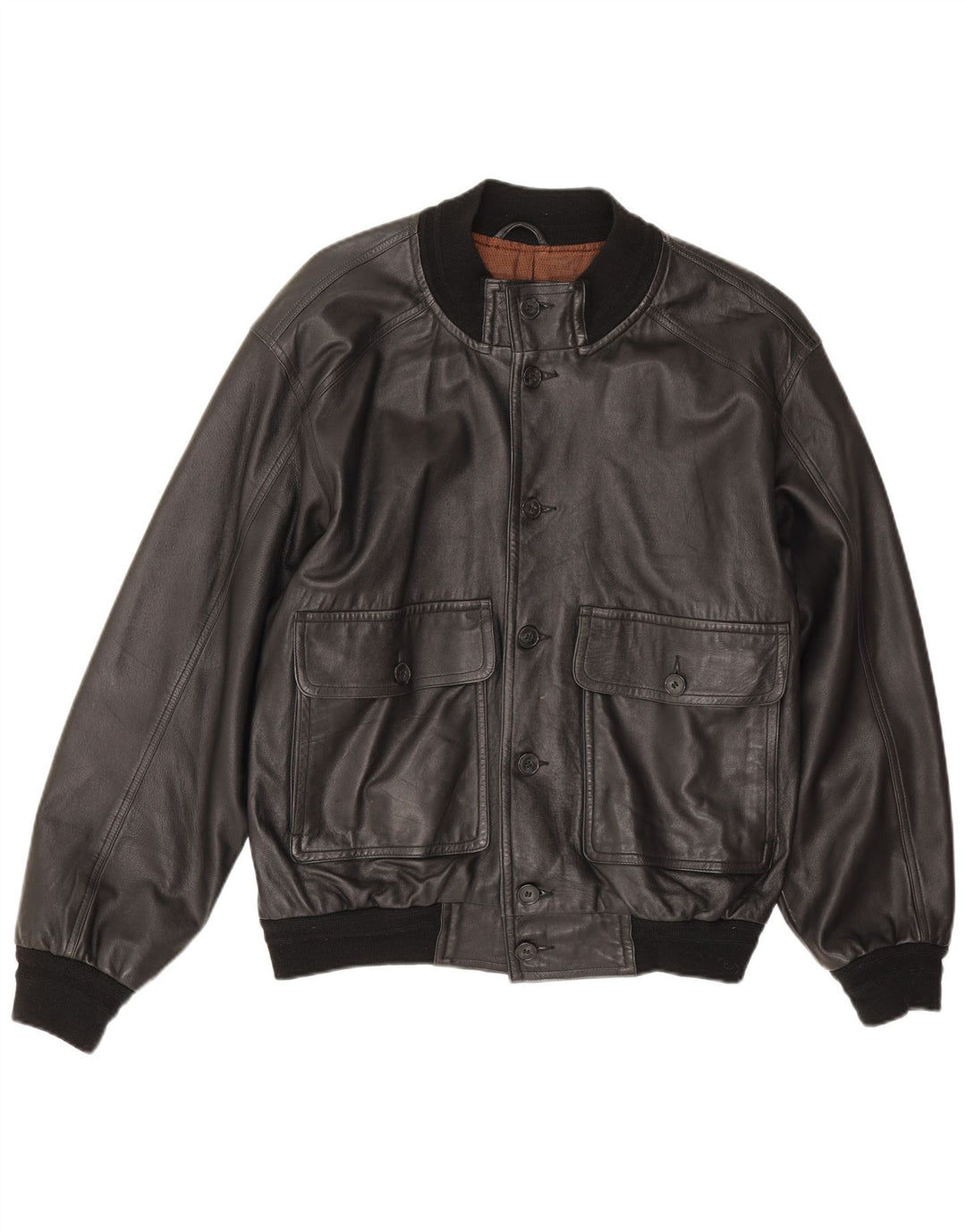 Jaqueta de couro feminina Marco Baldassari UK 20 2XL preta