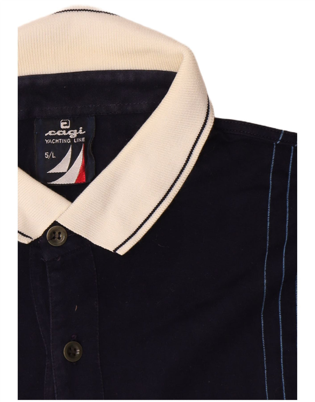 Camisa polo masculina Cagi grande listrada azul marinho