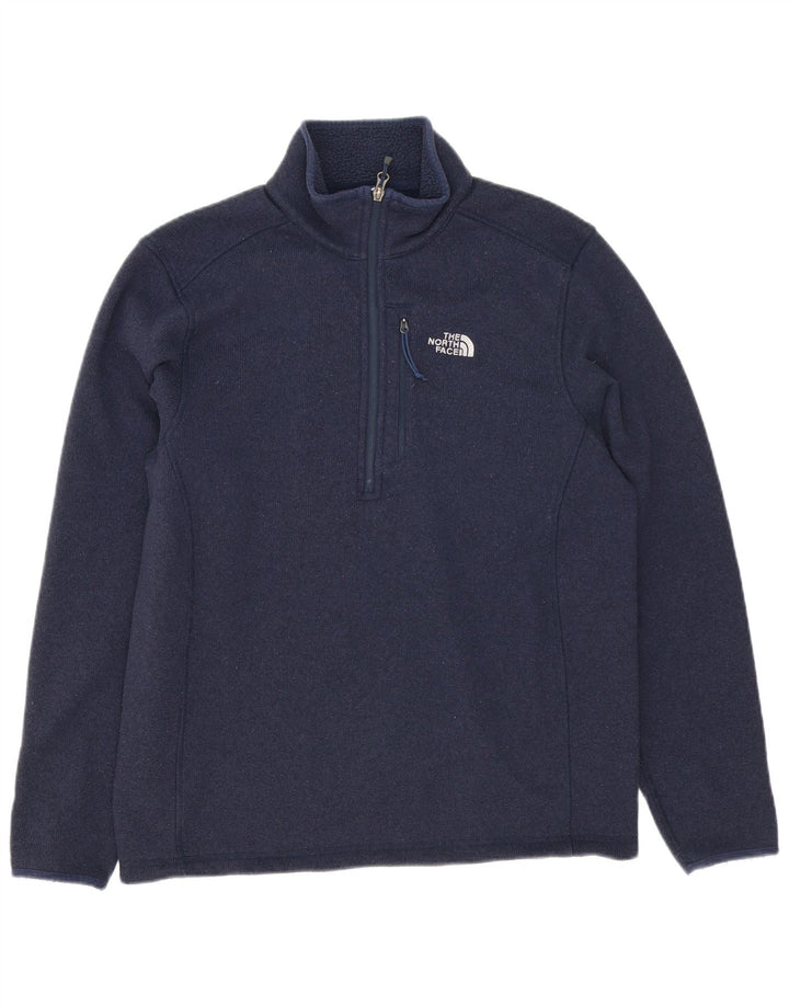 Suéter masculino The North Face com zíper e gola alta poliéster azul marinho médio