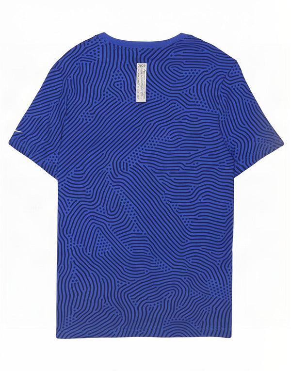 Camiseta masculina Nike Standard Fit Top de algodão geométrico azul médio