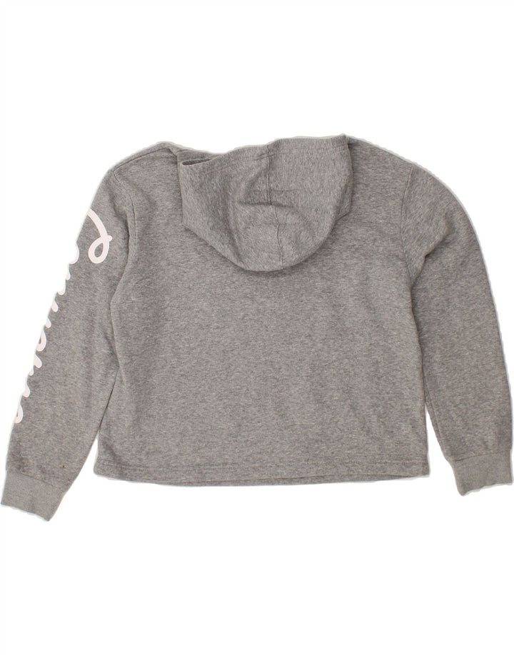 CONVERSE Girls Graphic Hoodie Jumper 13-14 Years XL Grey Cotton Vintage Converse and Second-Hand Converse from Messina Hembry 