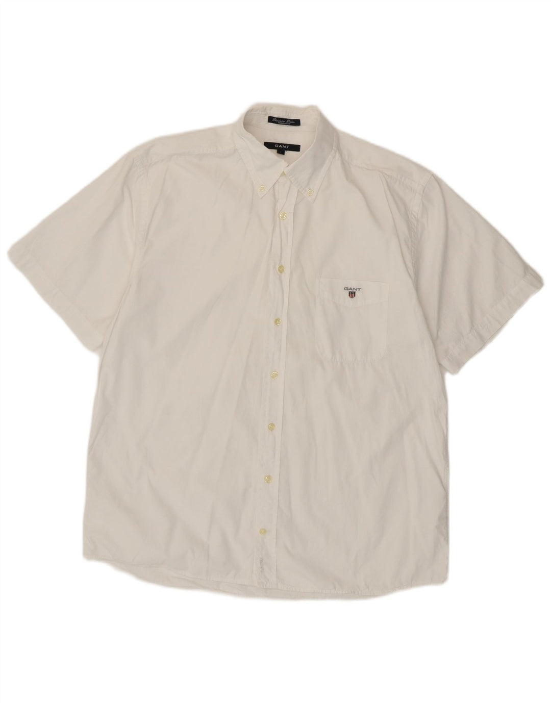 Camisa masculina de manga curta Gant Regular Fit grande algodão branco