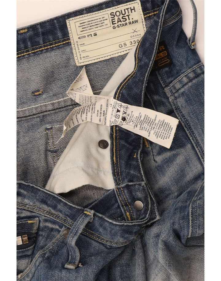 Calça jeans slim masculina G-Star desgastada W29 L32 algodão azul