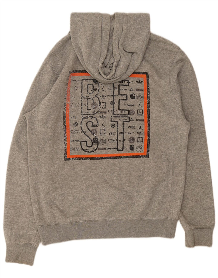 Suéter com capuz gráfico masculino Nike grande algodão cinza