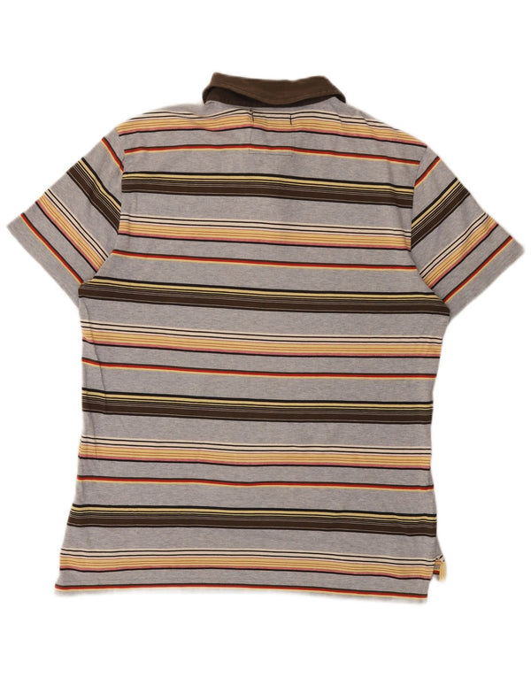 Camisa polo masculina Gas médio listrado cinza algodão