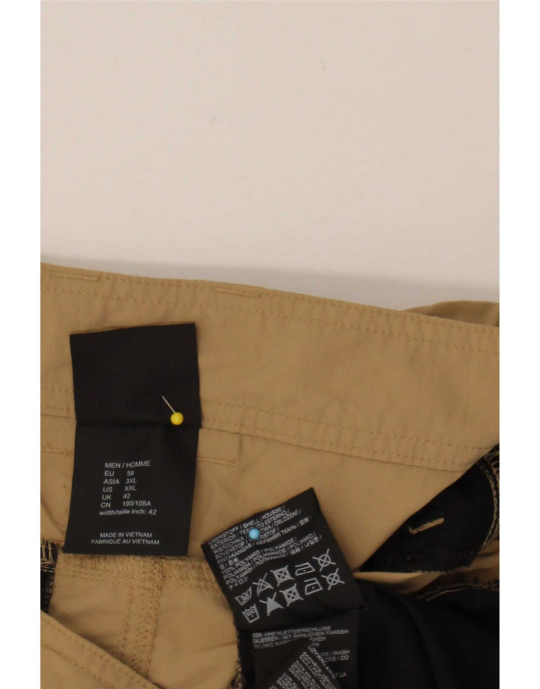 Shorts cargo masculino Jack Wolfskin W42 2XL poliamida bege