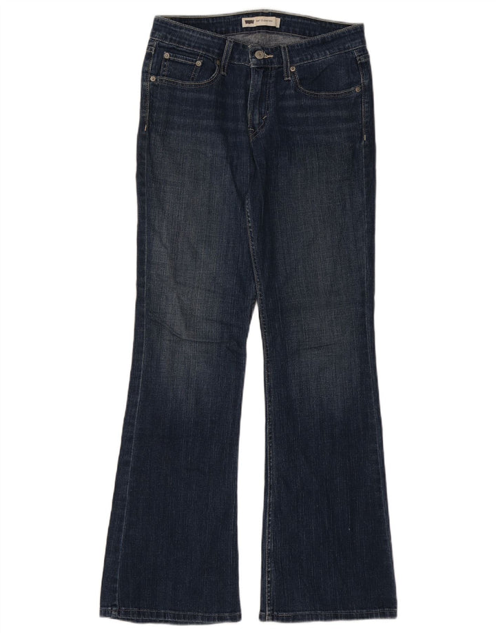 Calça jeans feminina Levi's 518 Super Low Bootcut W28 L32 azul algodão