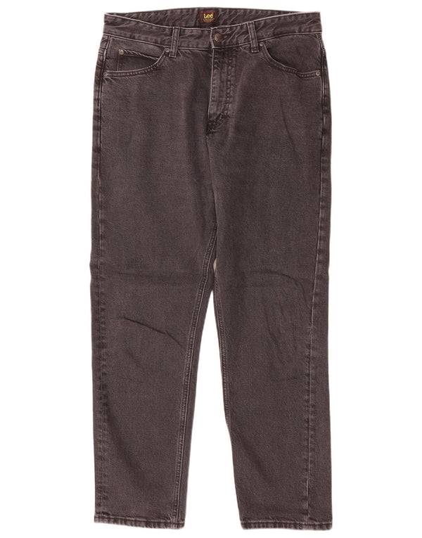 Lee Mens Rider Straight Jeans W31 L31 Cinza Algodão
