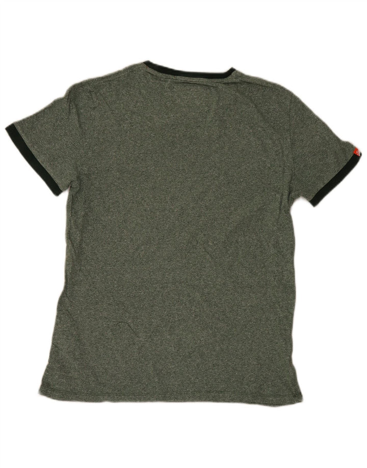 Camiseta masculina Superdry Top grande algodão manchado verde