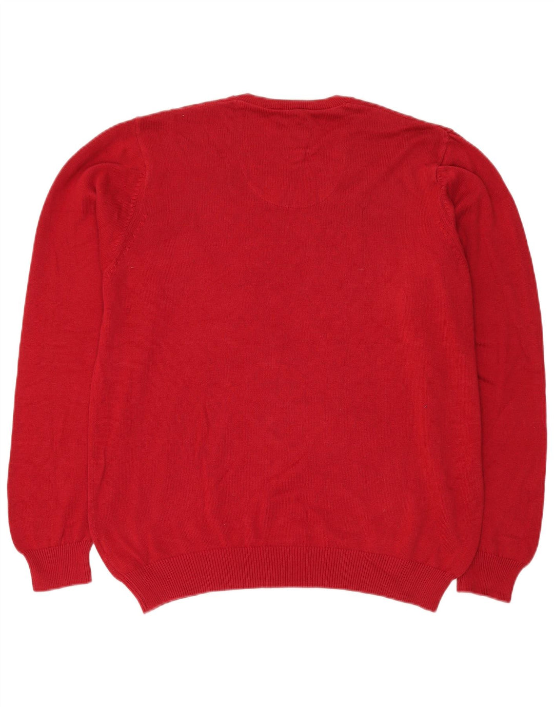 Suéter masculino MARKS & SPENCER com ajuste regular e decote em V, grande algodão vermelho
