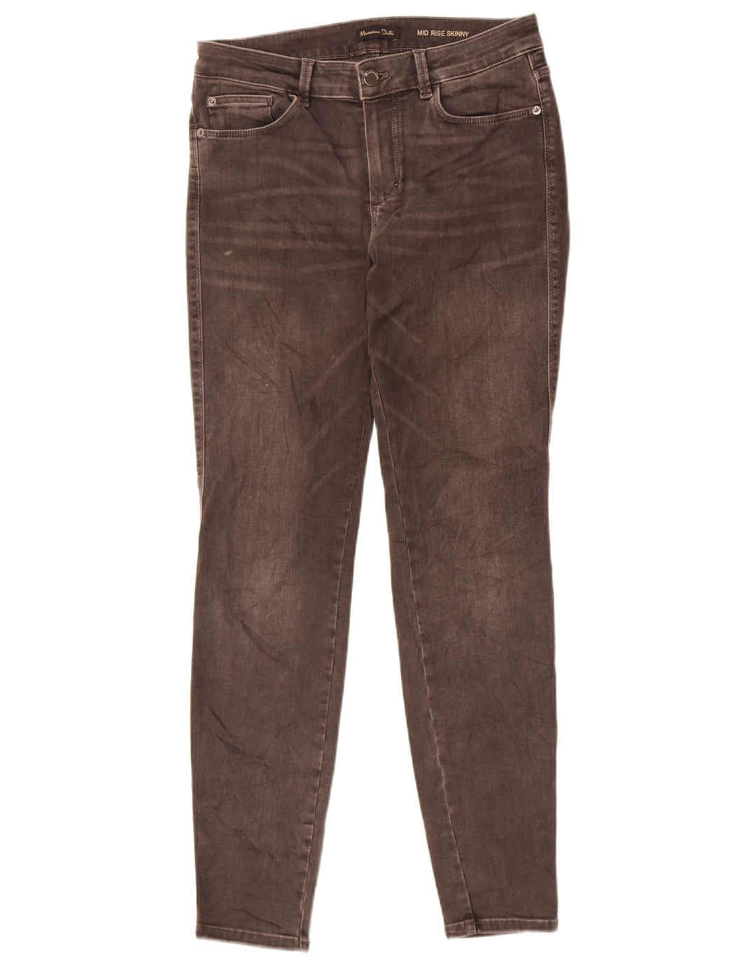 Jeans skinny de cintura média Massimo Dutti feminino EU 40 médio W30 L30 cinza