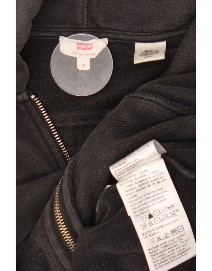 Suéter feminino Levi's com capuz e zíper oversized UK 10 pequeno preto
