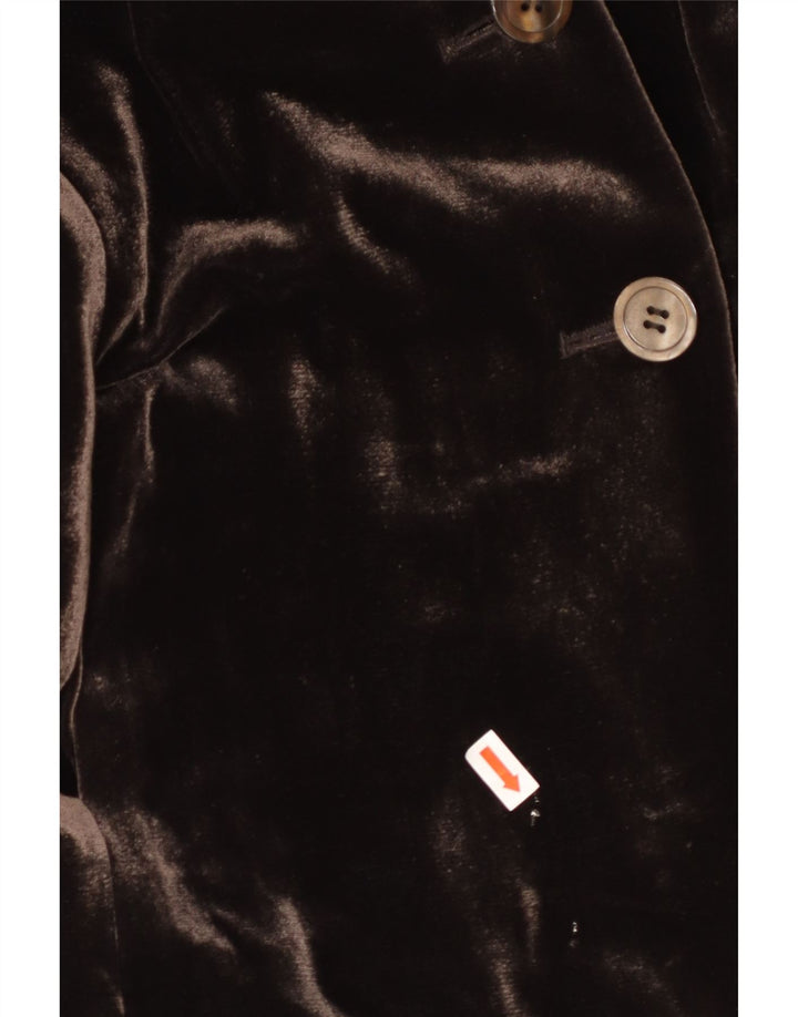 Jaqueta blazer feminina APRIORI com 3 botões Reino Unido 14 grande seda marrom