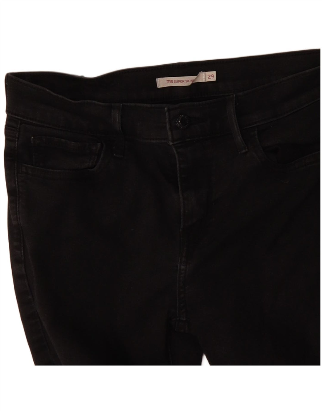 Levi's feminino 710 super skinny jeans w29 l28 algodão preto