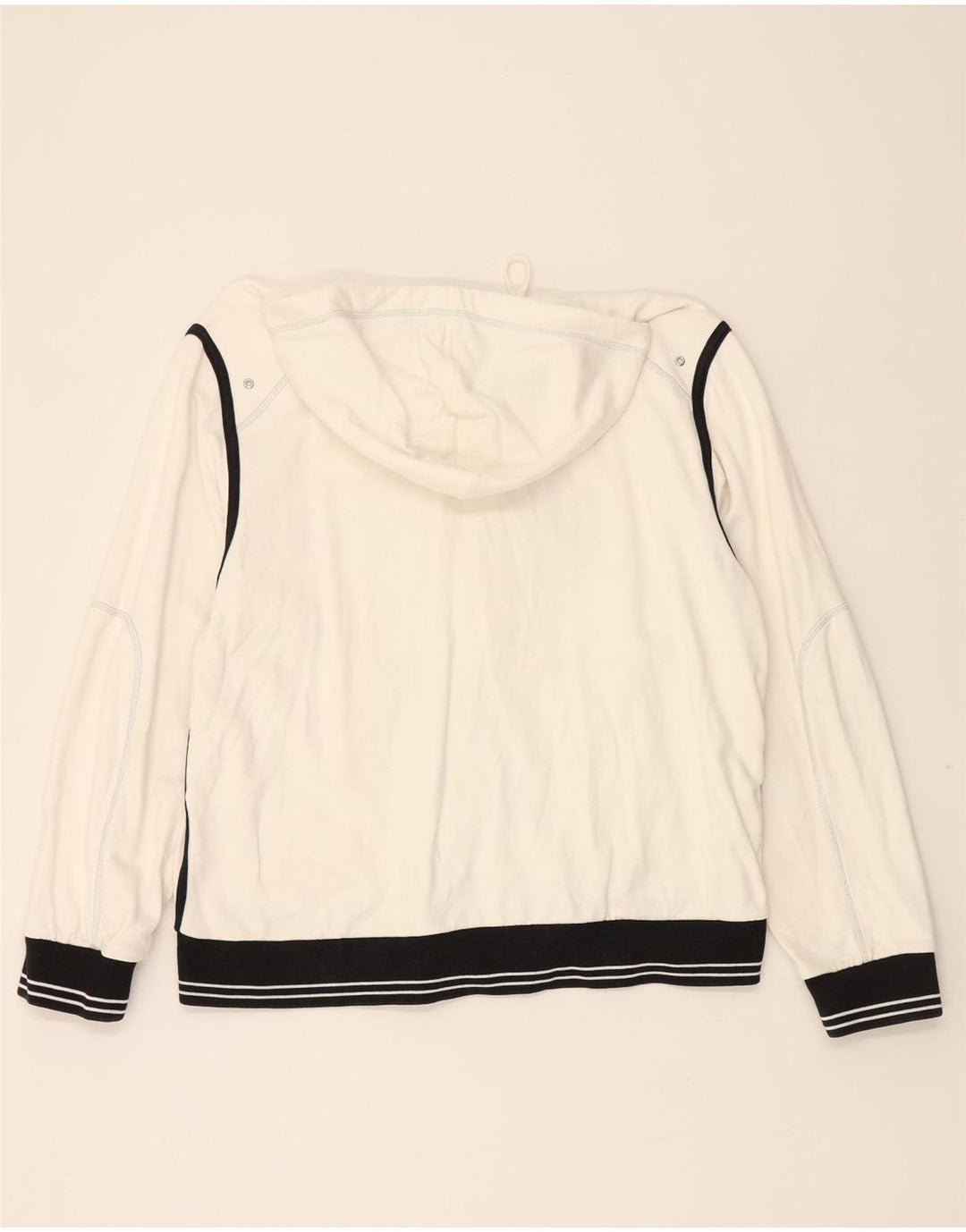 LOTTO Mens Graphic Zip Hoodie Sweater XL White Colourblock Cotton Vintage Lotto and Second-Hand Lotto from Messina Hembry 