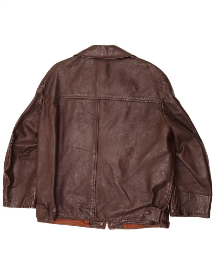 Jaqueta de couro masculina Gala UK 42 XL marrom