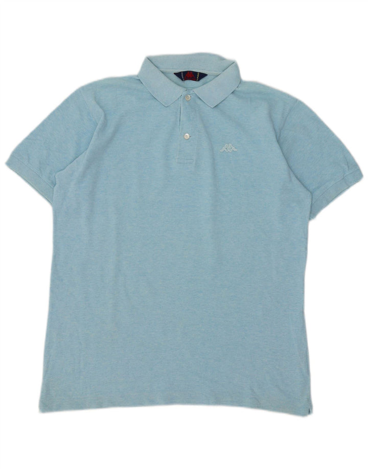 Camisa polo masculina Kappa algodão azul médio