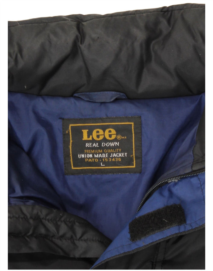 Jaqueta acolchoada masculina Lee UK 40 grande poliéster preto