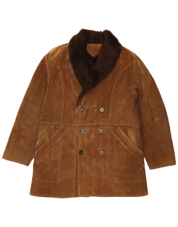 Jaqueta Sherpa Masculina Vintage UK 42 XL Marrom