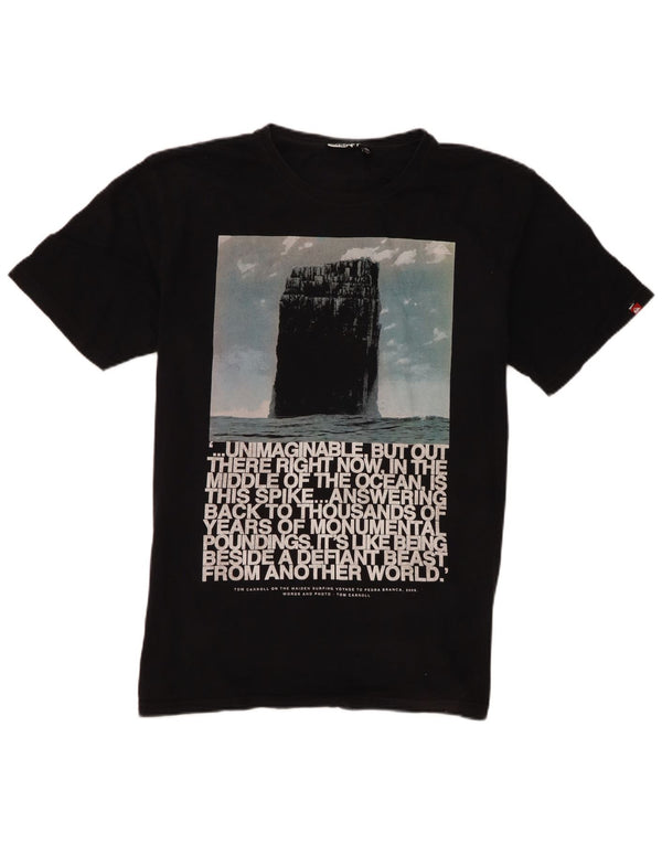 Camiseta masculina Quiksilver Slim Graphic Top XL de algodão preto