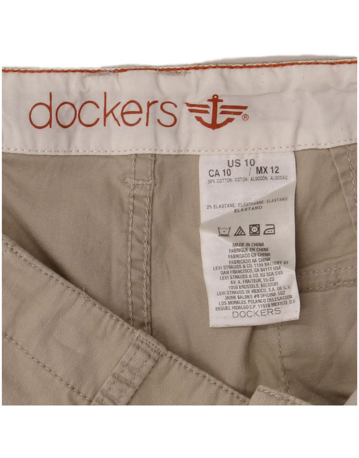 DOCKERS Shorts Chino Feminino US 10 Grande W32 Algodão Bege