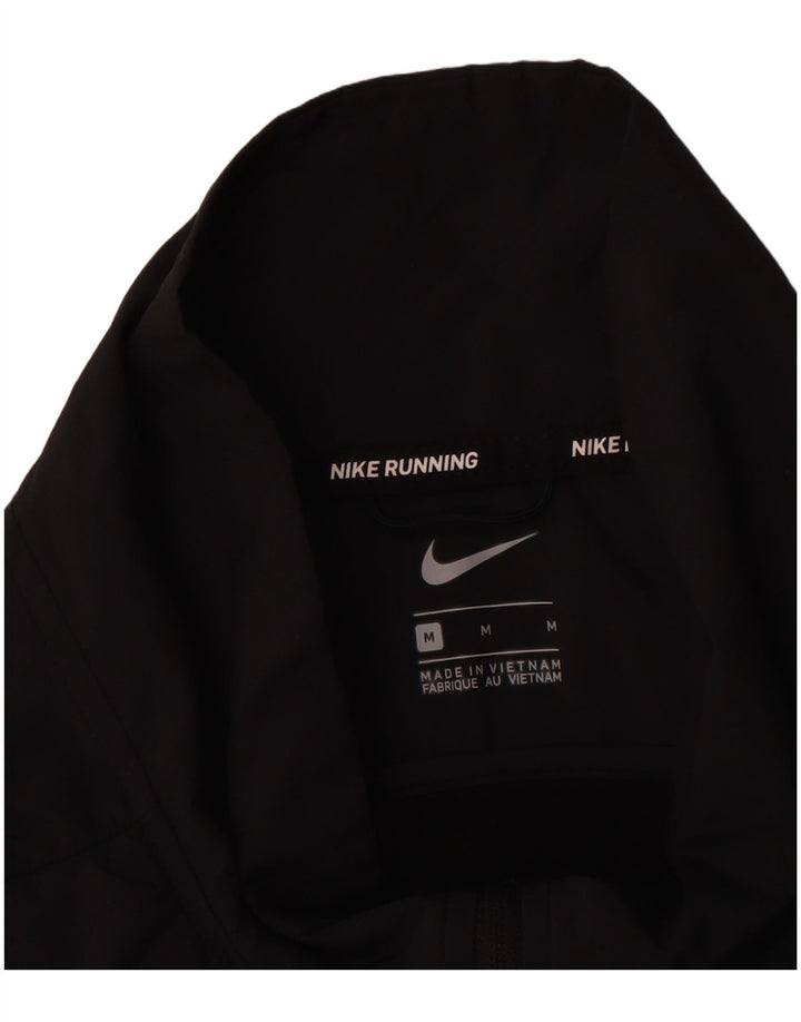NIKE Womens Tracksuit Top Jacket UK 14 Médio Preto Spandex