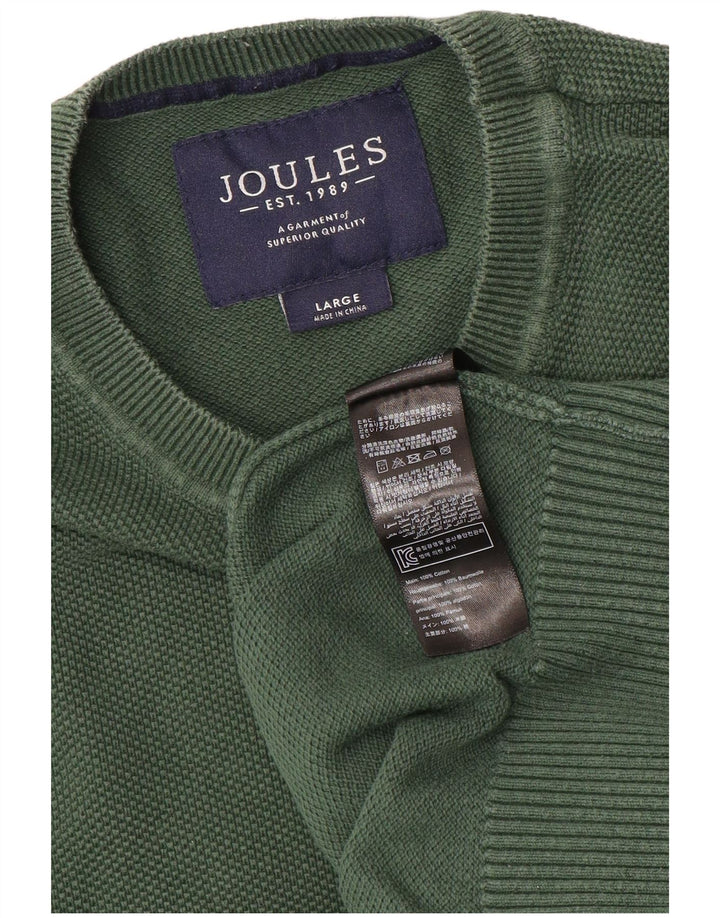 Suéter masculino Joules com gola redonda e algodão verde grande