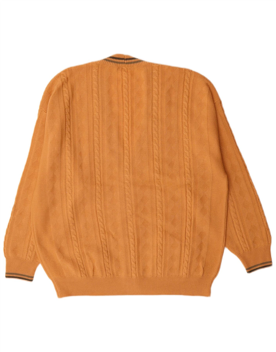 IL GRANCHIO Suéter cardigã masculino grande lã virgem amarela clássico