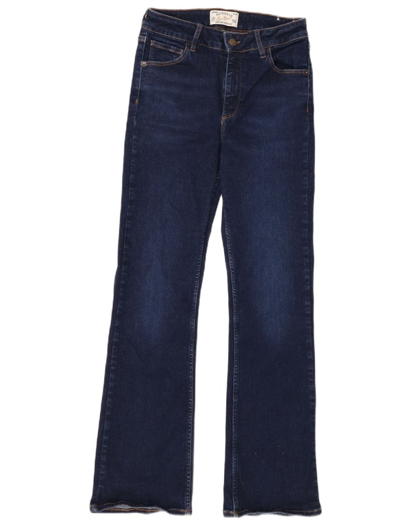 Calça jeans feminina Fat Face Bootcut UK 10 pequena W28 L28 algodão azul marinho