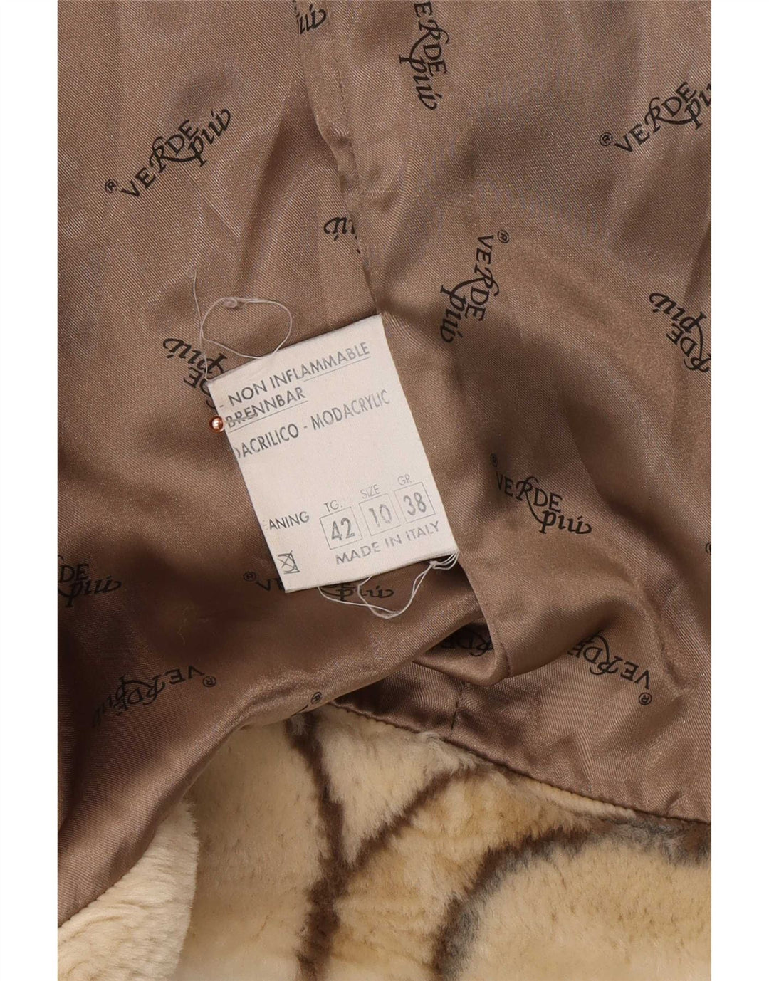 Verde Piu Sobretudo feminino oversized com capuz IT 42 Médio Bege Geométrico