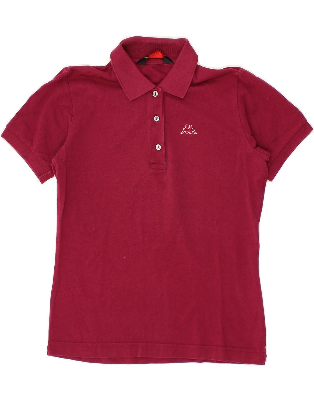 KAPPA Womens Polo Shirt UK 14 Medium Burgundy Cotton Vintage Kappa and Second-Hand Kappa from Messina Hembry 