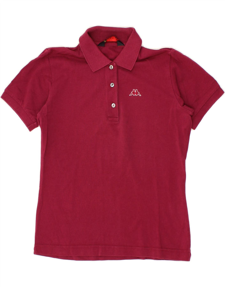 KAPPA Womens Polo Shirt UK 14 Medium Burgundy Cotton Vintage Kappa and Second-Hand Kappa from Messina Hembry 