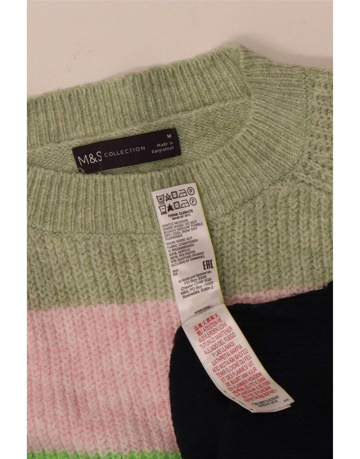 Suéter feminino Marks & Spencer com gola canoa Reino Unido 14 médio multicolorido