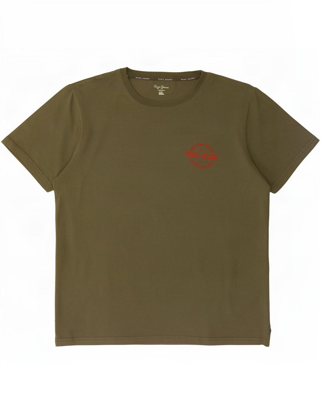 Camiseta masculina regular PEPE Jeans grande algodão cáqui