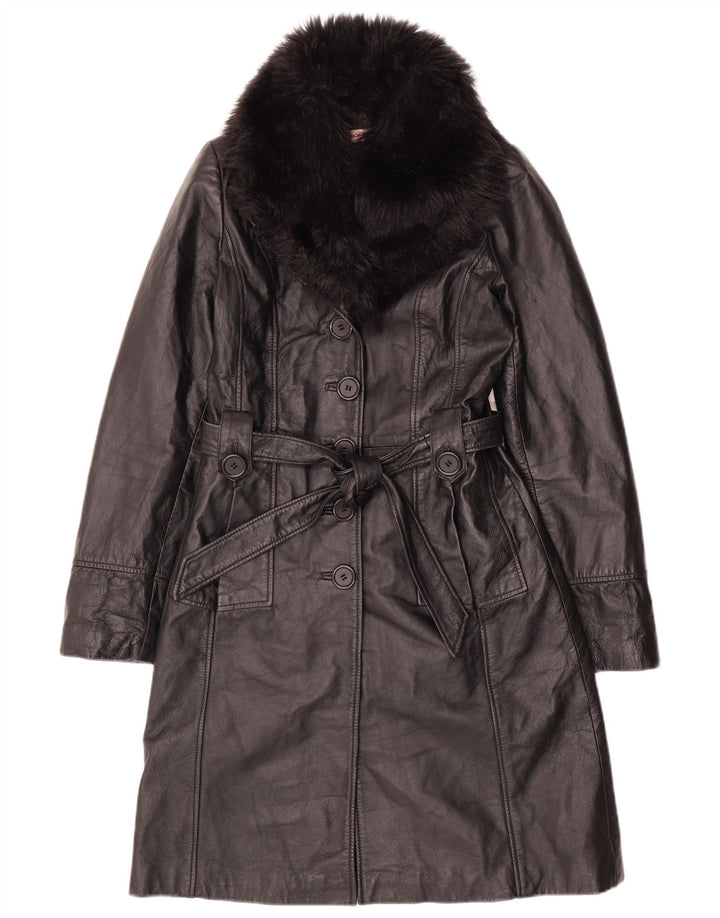 Casaco de couro feminino Orsay UK 10 pequeno preto