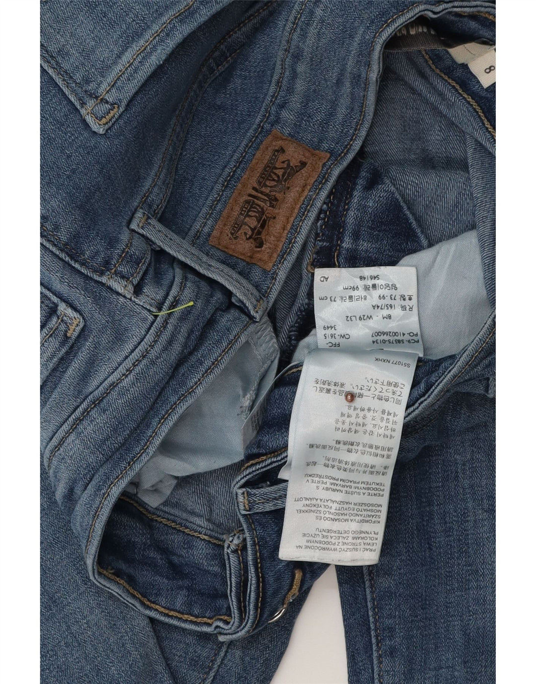 Jeans skinny feminino Levi's US 8 médio W29 L32 algodão azul
