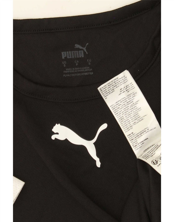 Camiseta masculina Puma pequena preta colorblock poliéster