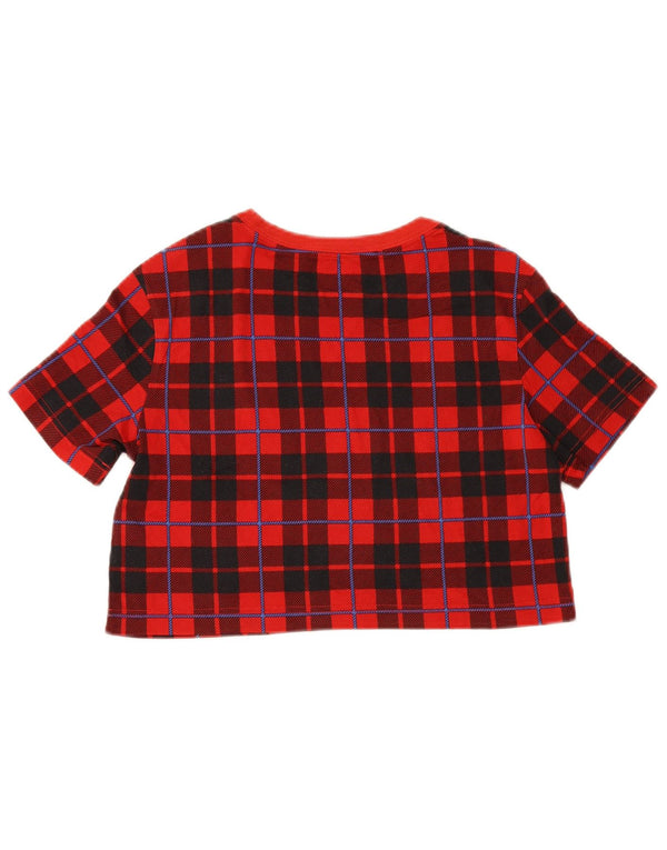Camiseta Nike Feminina Crop Oversized Top UK 6 XS Red Check Cotton