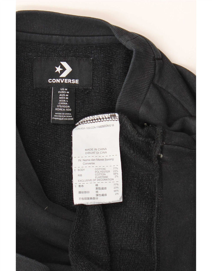 Converse Mens Moletom Jumper Médio Algodão Preto